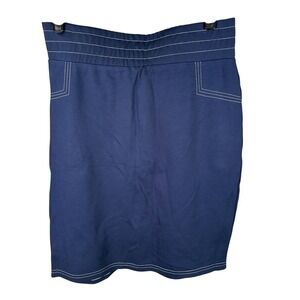 Evys Tree The‎ Pencil Skirt Navy Blue White Stitching Career Workwear Size M new